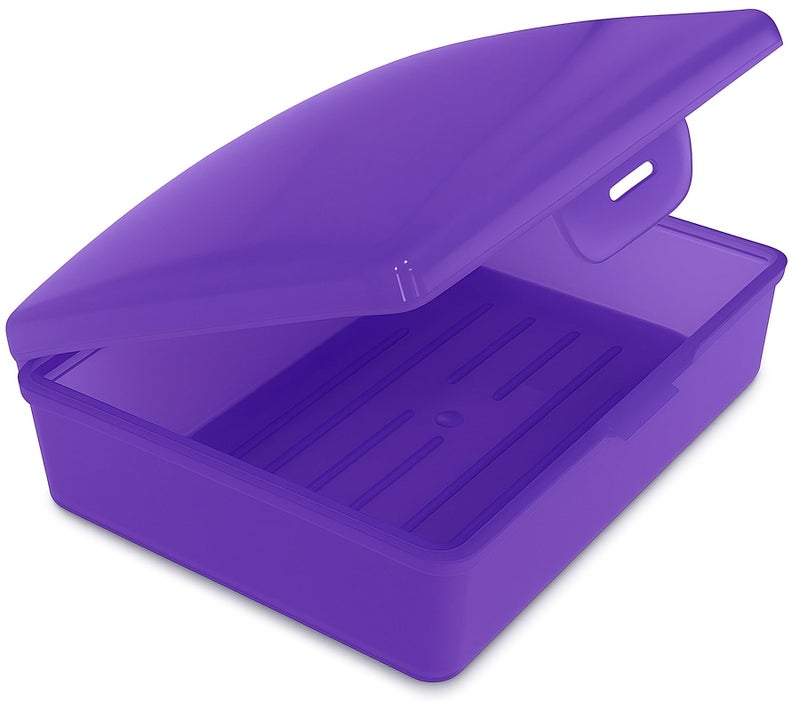 American Comb: Soap Box, 1 Purple - Made in The USA - Soapbox with Hinged Lid and Secure Latch - Image 1